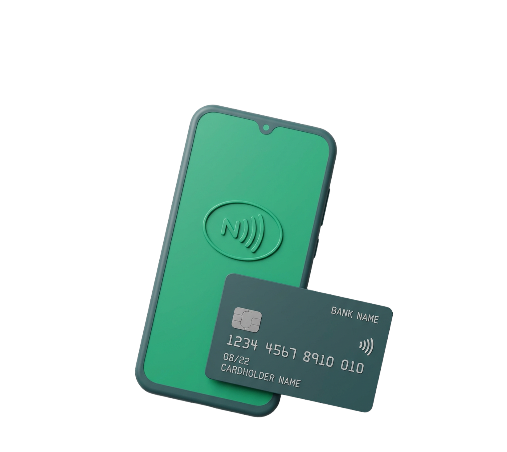 Phone with payment app and credit card